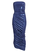 Diana Metallic Strapless Ruched Gown