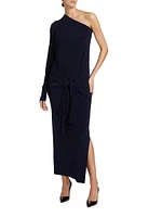 One-Shoulder Draped Maxi Dress