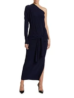 One-Shoulder Draped Maxi Dress