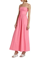 Poplin Smocked-Back Maxi Dress