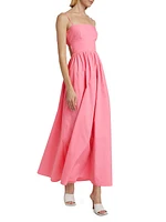 Poplin Smocked-Back Maxi Dress