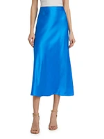 Silk Bias-Cut Midi-Skirt