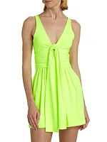 Ruched Tie-Front Romper