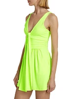 Ruched Tie-Front Romper