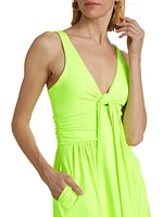 Ruched Tie-Front Romper