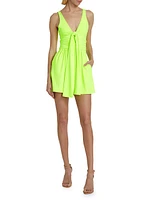 Ruched Tie-Front Romper