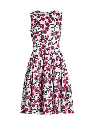 Rose Stretch Cotton Sleeveless Minidress