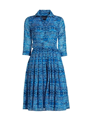 Audrey Dot Cotton Shirtdress