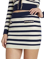 Emmy Striped & Chain-Link Miniskirt