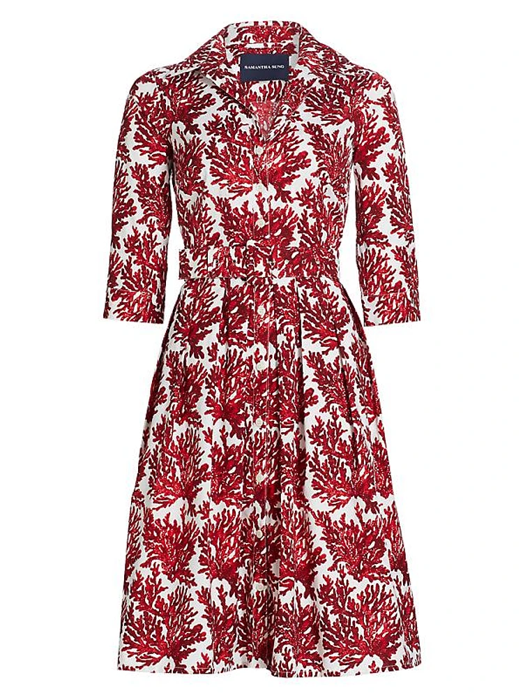 Coral Reef Print Shirtdress