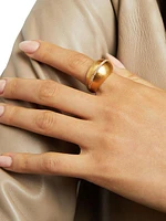 Brushed 22K Gold-Plated & Cubic Zirconia Petite Ring