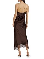 Drew Silk Lace-Panel Maxi Dress