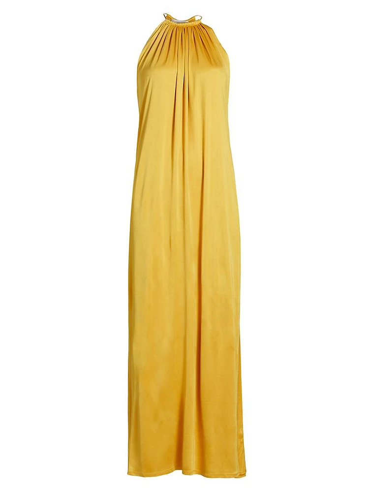 Estere Satin Halter Maxi Dress