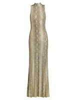 Morrell Python Crystal Maxi Dress