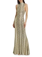 Morrell Python Crystal Maxi Dress