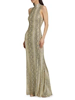 Morrell Python Crystal Maxi Dress