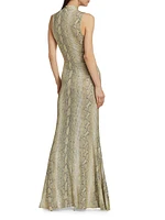 Morrell Python Crystal Maxi Dress