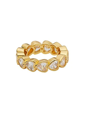 Goldtone & Cubic Zirconia Heart Eternity Band