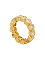 Goldtone & Cubic Zirconia Heart Eternity Band