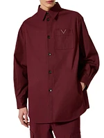 Stretch Cotton Canvas Shirt Jacket