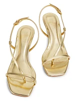 Heloise 55MM Metallic Leather Slingback Sandals