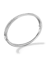 Pavé Crossover Two Row Bracelet 18K White Gold