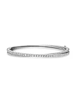 Pavé Crossover Two Row Bracelet 18K White Gold