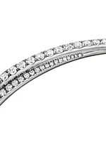 Pavé Crossover Two Row Bracelet 18K White Gold