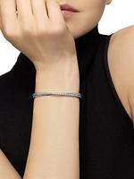 Pavé Crossover Two Row Bracelet 18K White Gold