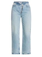 Le Jane Asymmetric Zip Crop Jeans