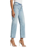 Le Jane Asymmetric Zip Crop Jeans