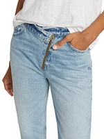 Le Jane Asymmetric Zip Crop Jeans