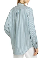 Femme Pocket Striped Silk Shirt