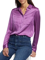 Textured Silk Pocket Shirt