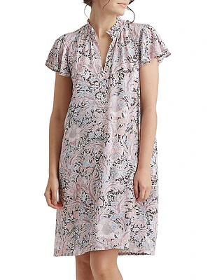 Sienna Floral Flutter-Sleeve Nightie