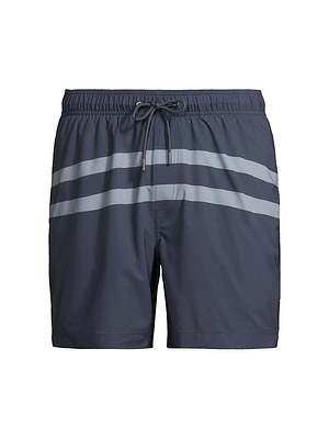 6' Striped Swim Shorts