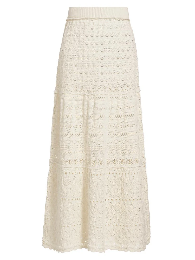 Josh Cotton Crochet Maxi Skirt