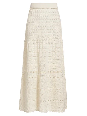 Josh Cotton Crochet Maxi Skirt