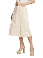 Tinna Tie-Waist A-Line Midi-Skirt