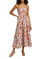 Tate Strapless Cotton Midi-Dress