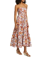 Tate Strapless Cotton Midi-Dress