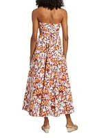 Tate Strapless Cotton Midi-Dress