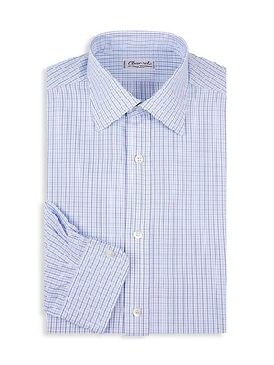 Plaid Grid Cotton Dress Shirt