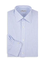 Plaid Grid Cotton Dress Shirt