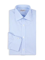 Pinstriped Cotton Dress Shirt