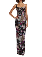 Dahlia Leona Embroidered Gown