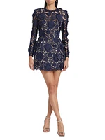 Maia Floral Appliqué Lace Minidress