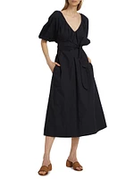 Alora Belted Cocoon Midi-Dress