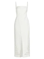 Delacourt Laser Cut Slip Midi-Dress