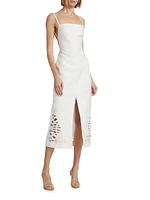 Delacourt Laser Cut Slip Midi-Dress